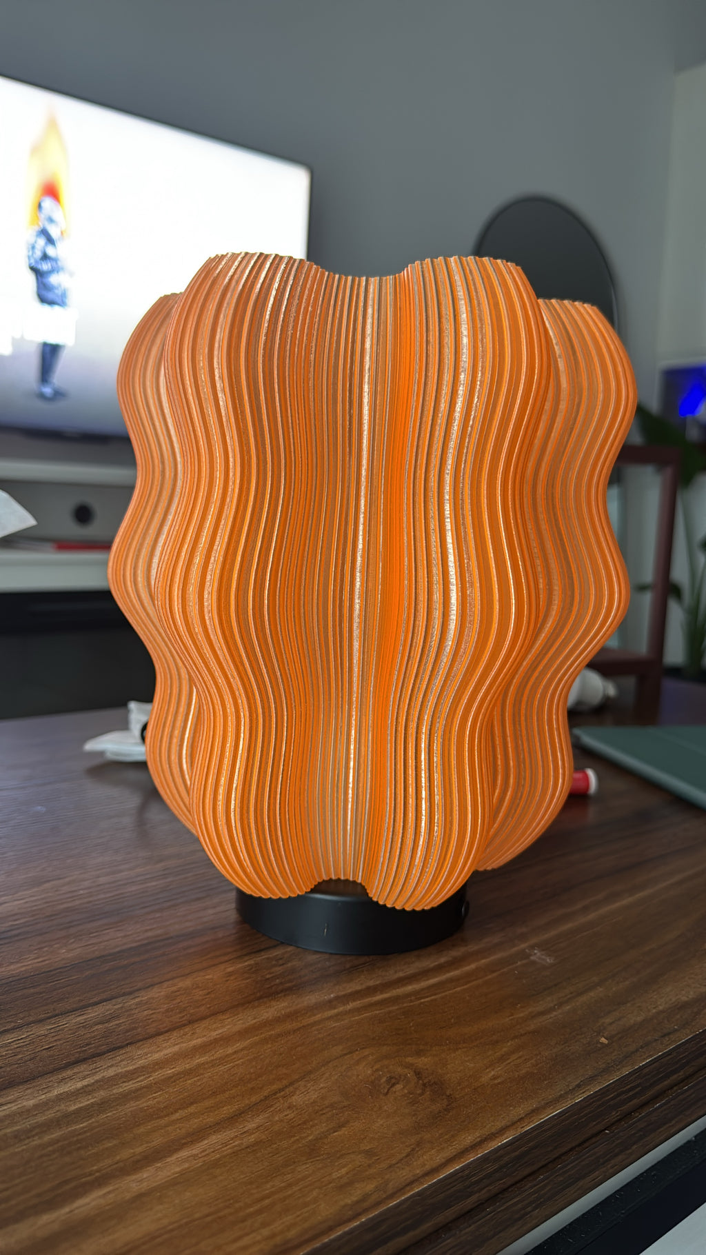 Orange Wavy Table Lamp