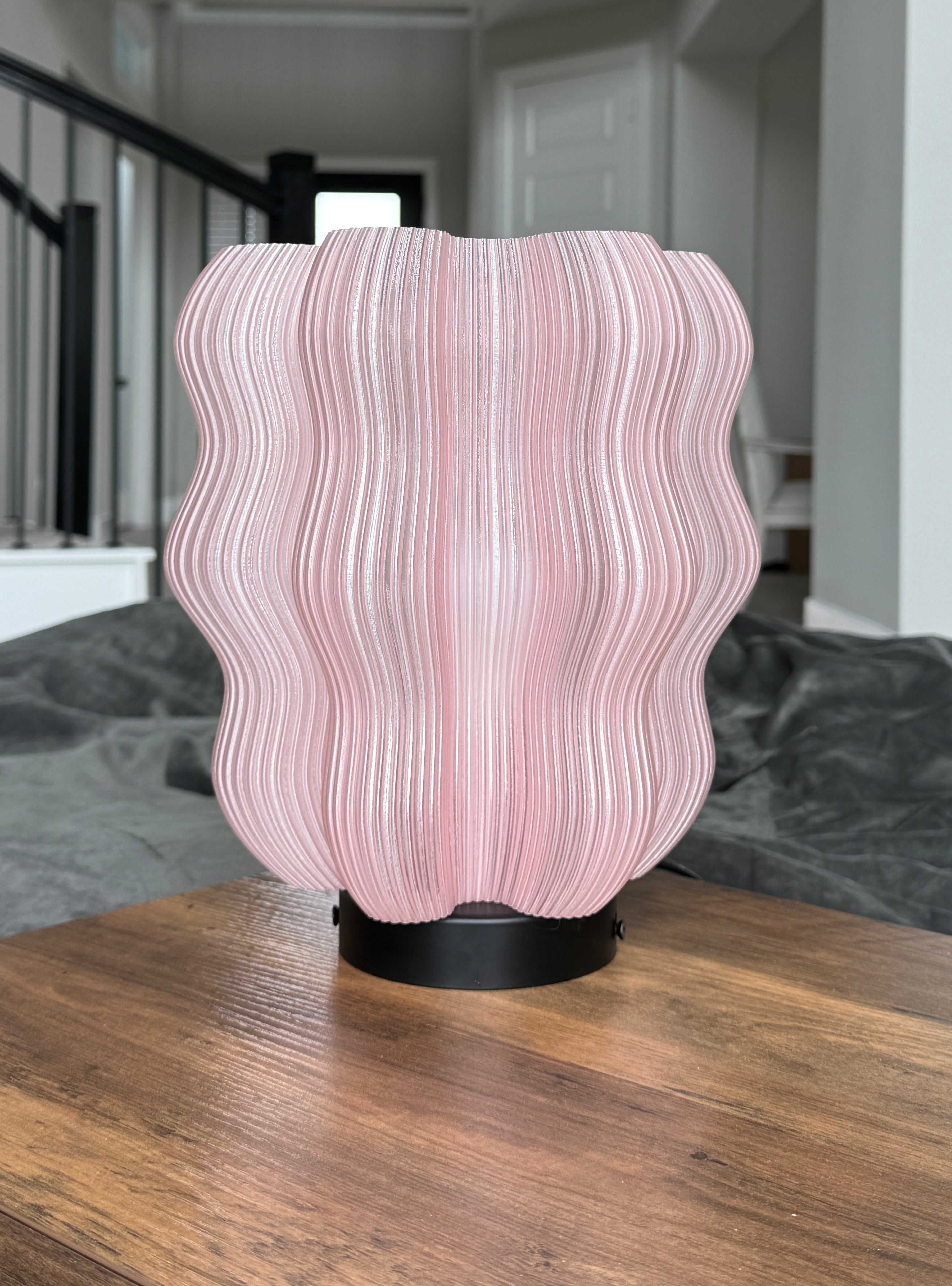 Light Pink Wavy Table Lamp