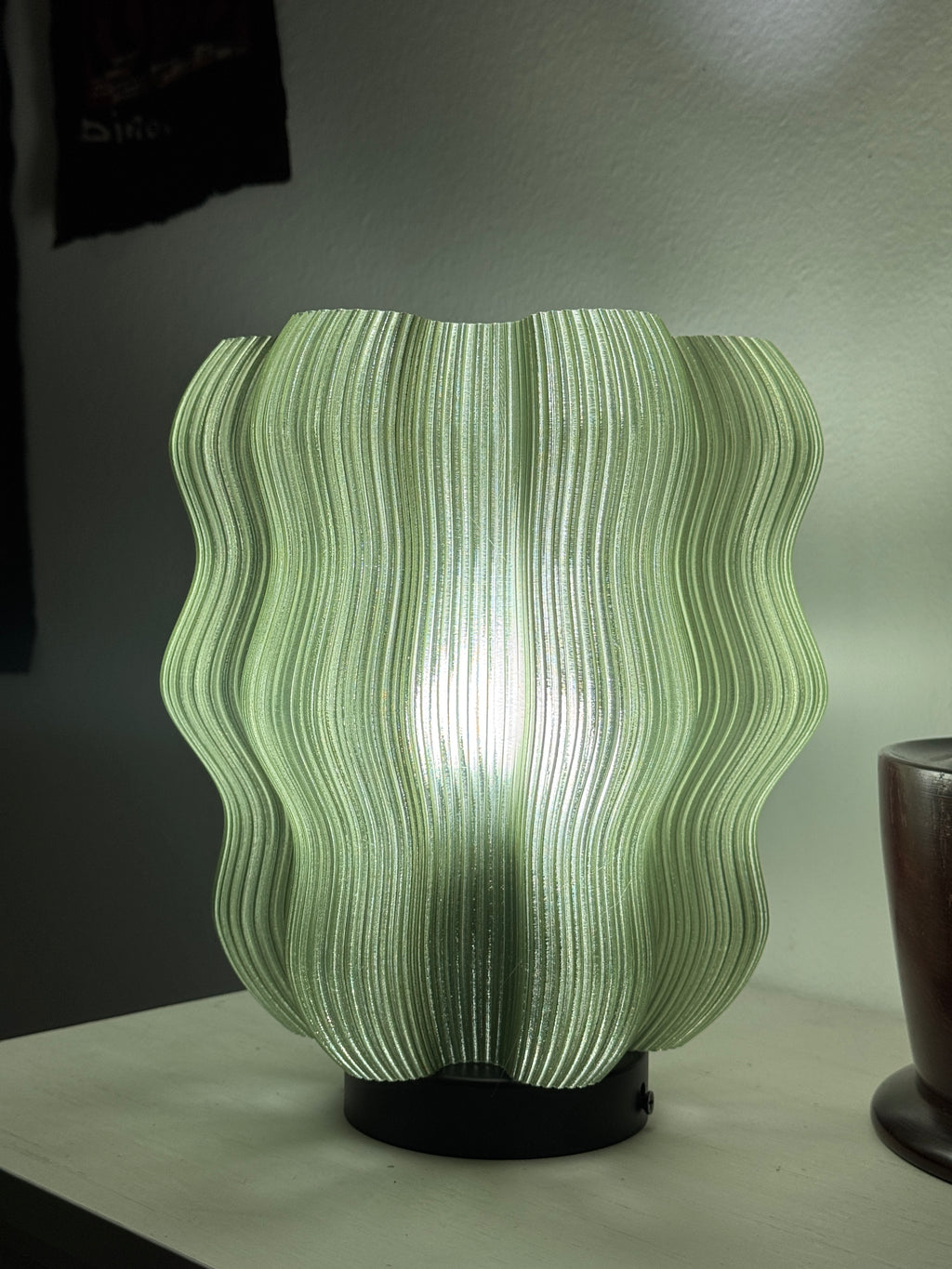 Olive Green Wavy Table Lamp
