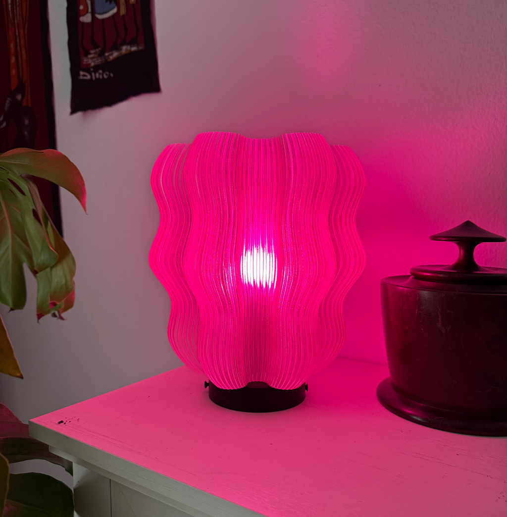 Light Pink Wavy Table Lamp