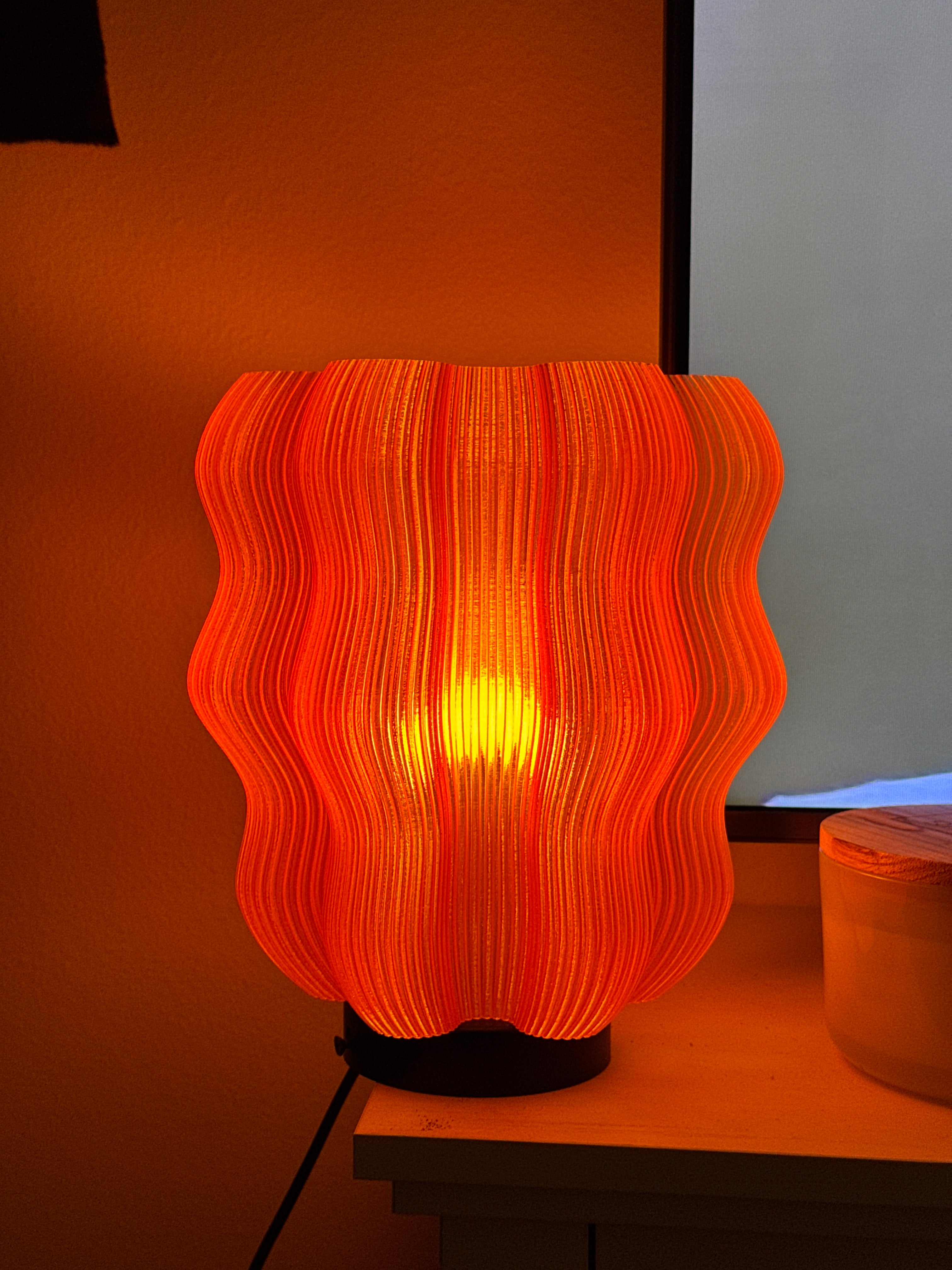 Orange Wavy Table Lamp