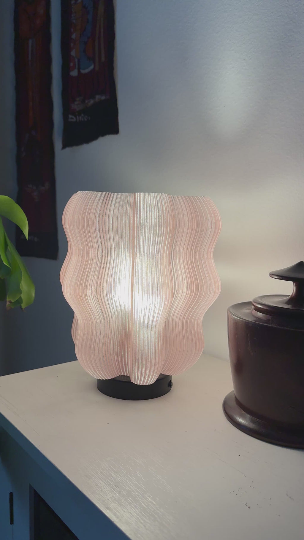 Light Pink Wavy Table Lamp